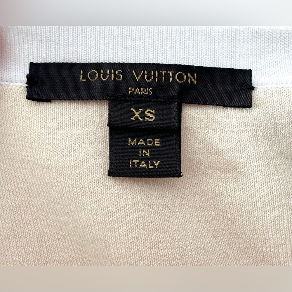 Louis Vuitton Cream-White Long Sleeve Zip-Front Midi Dress - Picture 4 of 7